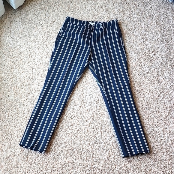 Navy striped H&M dress pants size 10 - Picture 1 of 3